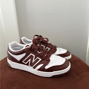 New Balance Men's Burgundy and White Sneakers